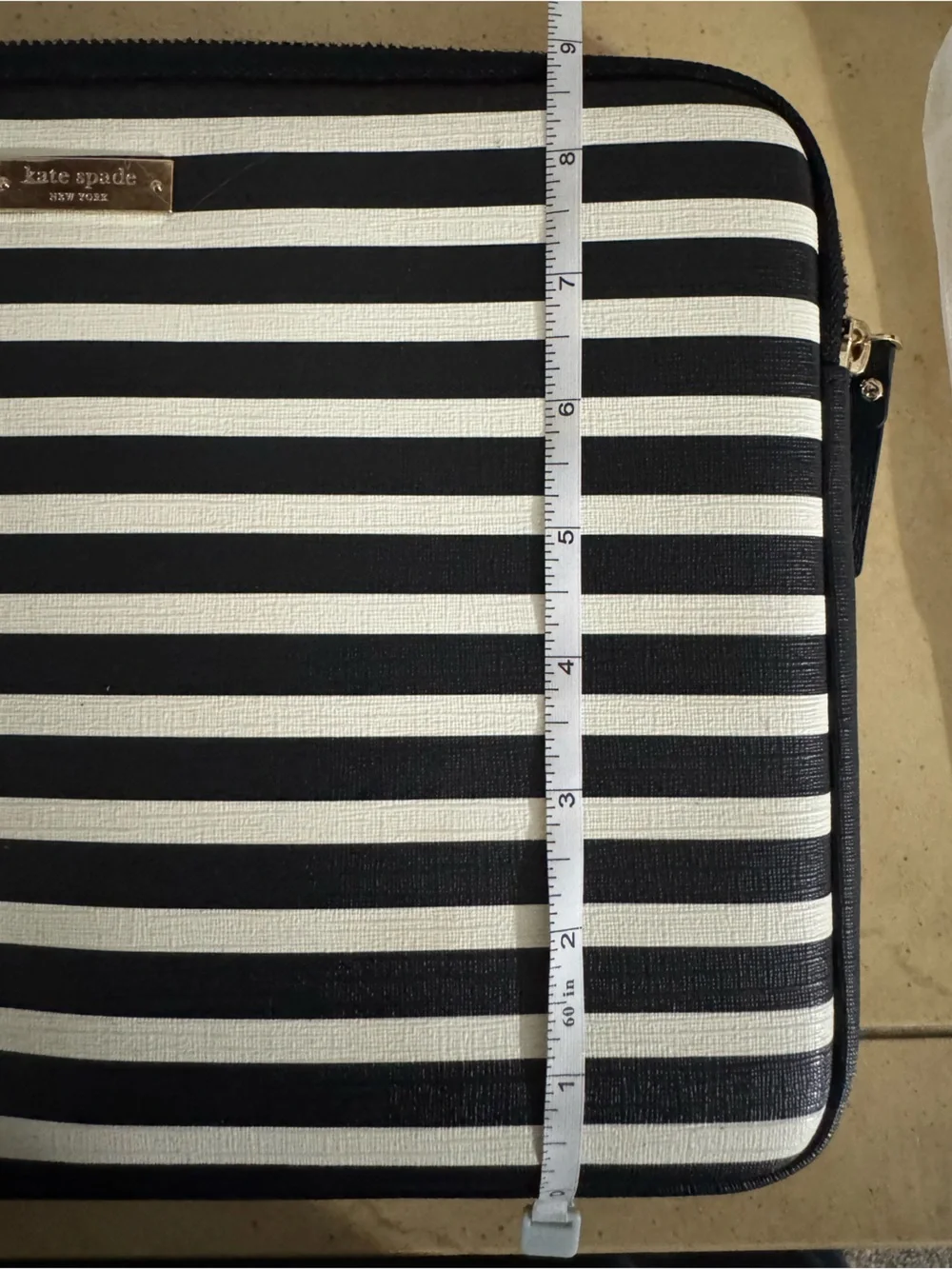 kate spade Black and White Striped Laptop Case